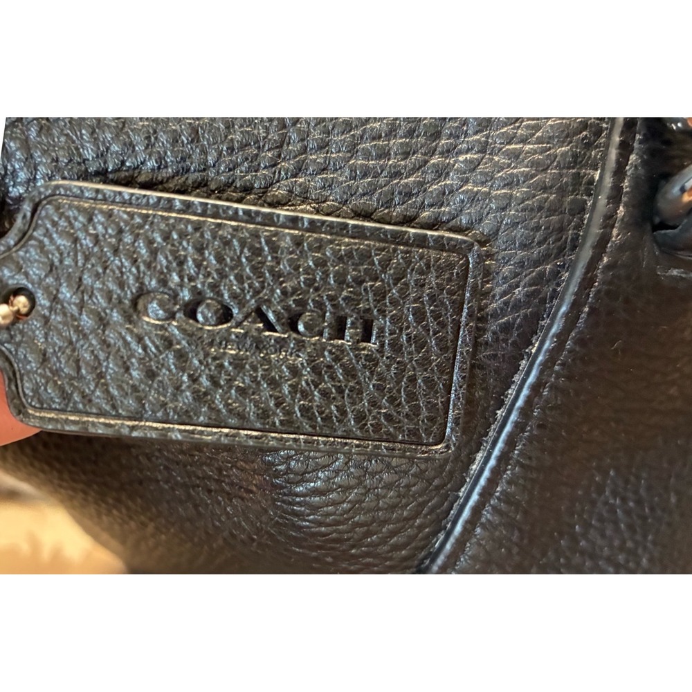 Coach Prairie Satchel Black Pebbled Leather Handbag 79997 Silver Hardware - Picture 8 of 9
